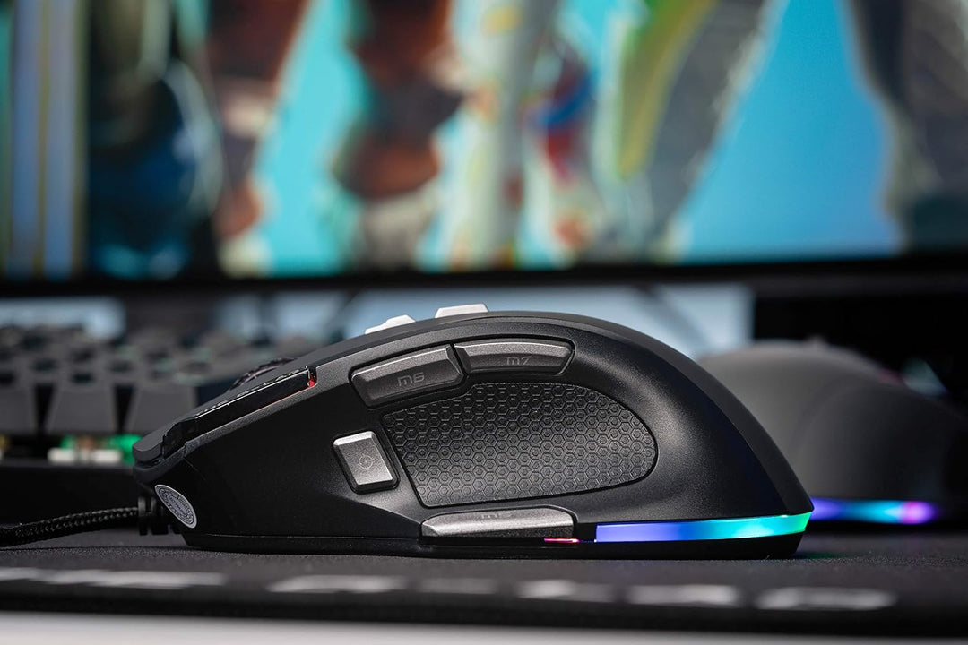 THE G-LAB Kult Nitrogen Atom Hochpräzise kabelgebundene Gaming-Maus - Optischer 4800 DPI Sensor, RGB