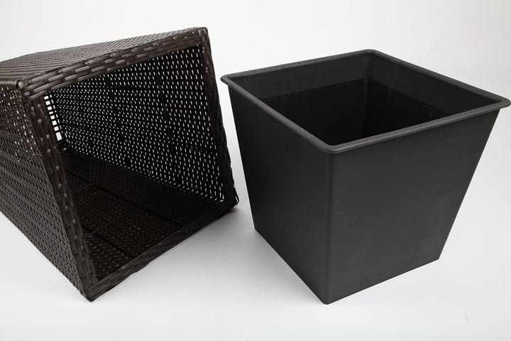 point-garden 4X Blumenkübel Pflanzkübel Pflanzgefäss Blumentopf aus Polyrattan Höhe 25-67cm