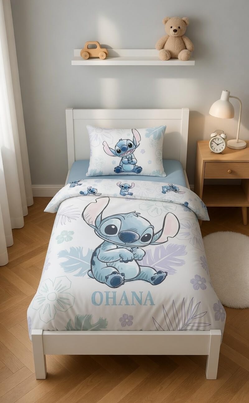 Jerry Fabrics Stitch Ohana Wendebettwäsche 100x135 cm mit Kissenbezug 100% Baumwolle