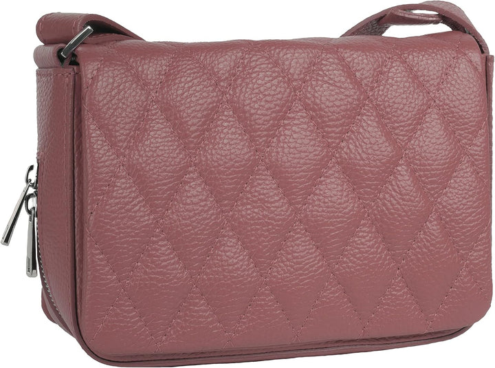 Cluty Umhängetasche Echt Leder Damen - 021375 Alt-rosa, Alt-rosa