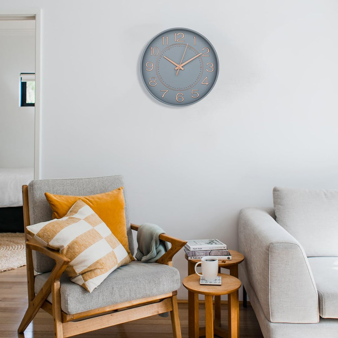 HZDHCLH Kinder Wanduhr Funk-Wanduhr,25cm Wanduhr Kinder Lautlos Funkuhr,Zeit Automatische Umstellung