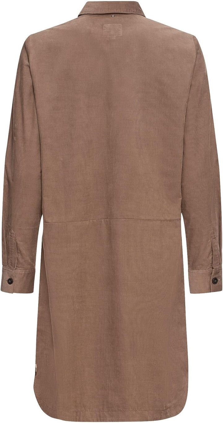camel active Damen Hemdblusenkleid mit Langen Ärmeln XS Light Walnut, XS Light Walnut