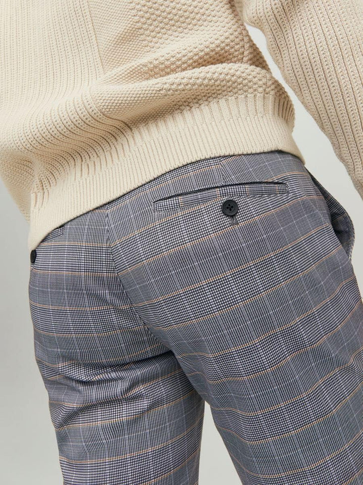 JACK & JONES Herren Jjimarco Jjphil Nor Blue/Chip Check Noos Hose 30W / 34L Chipmunk, 30W / 34L Chip