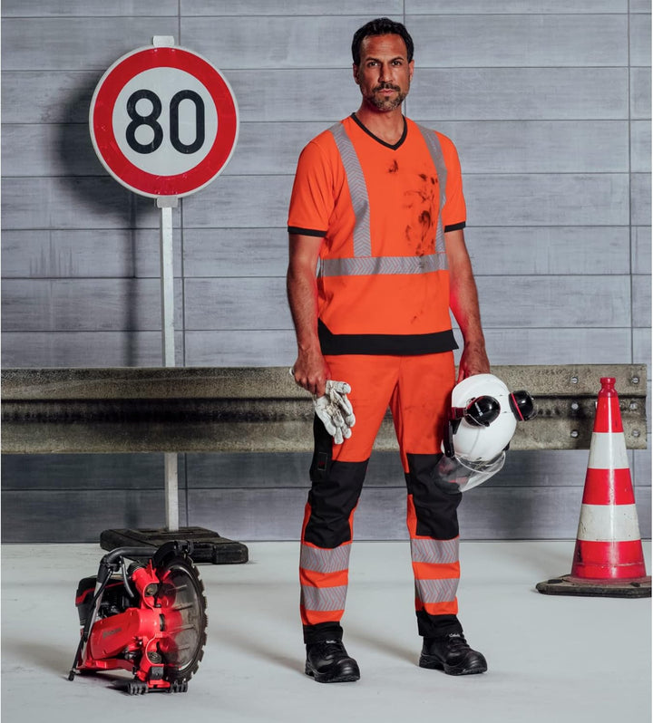 WÜRTH MODYF Warnschutz T-Shirt Fluo EN 20471 6XL Orange Anthrazit, 6XL Orange Anthrazit