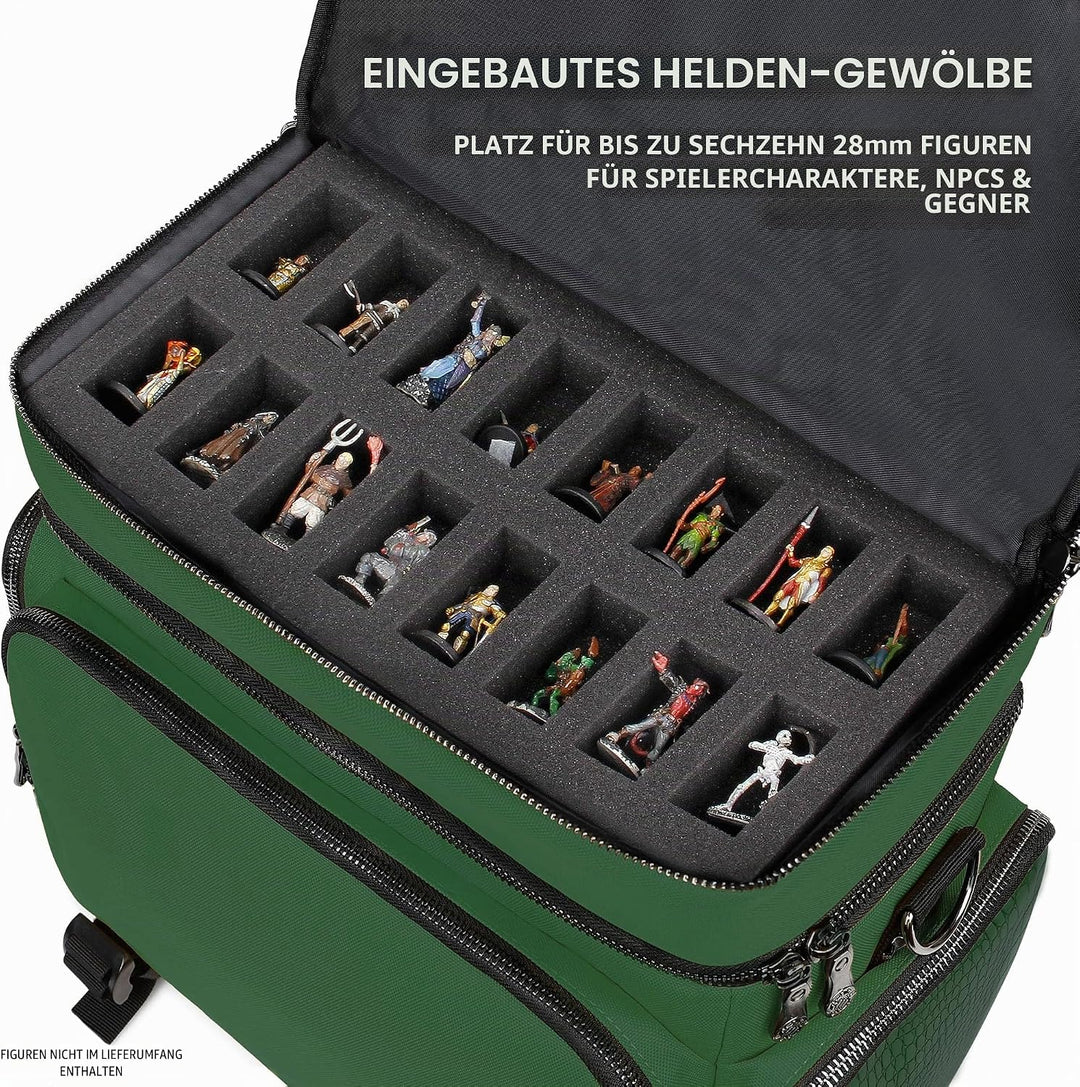 ENHANCE Tabletop RPG-Tasche des Abenteurers, Sammleredition - DND-Tasche mit Tabletop-Miniaturen-Auf