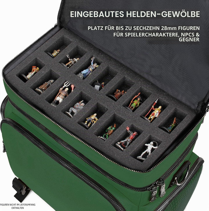 ENHANCE Tabletop RPG-Tasche des Abenteurers, Sammleredition - DND-Tasche mit Tabletop-Miniaturen-Auf