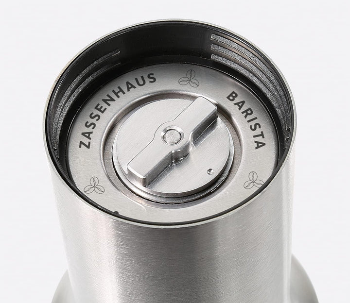 Zassenhaus Kaffeemühle Barista aus Glas und Edelstahl in der Farbe Silber-Transparent, Höhe: 21cm, 0