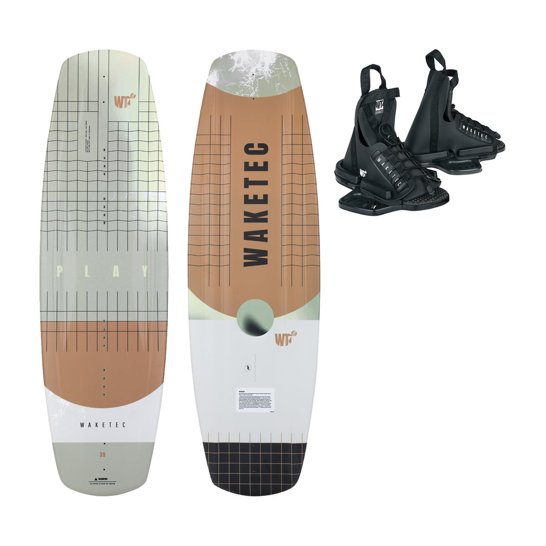 Waketec Wakeboard-Set Play mit Bindung Onset Anfänger-Fortgeschrittene, 40-90 kg 134.0 Zentimeter L-