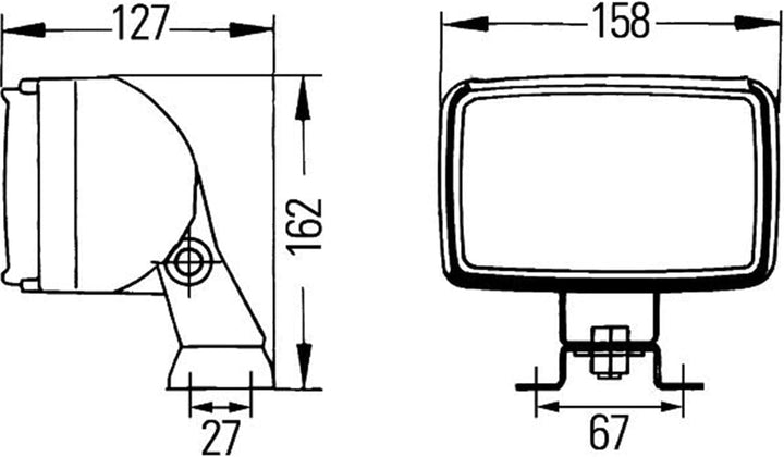 HELLA - Halogen-Arbeitsscheinwerfer - Double-Beam - 24/12V - Schraubanschluss/Anbau - 4-Punkt Befest