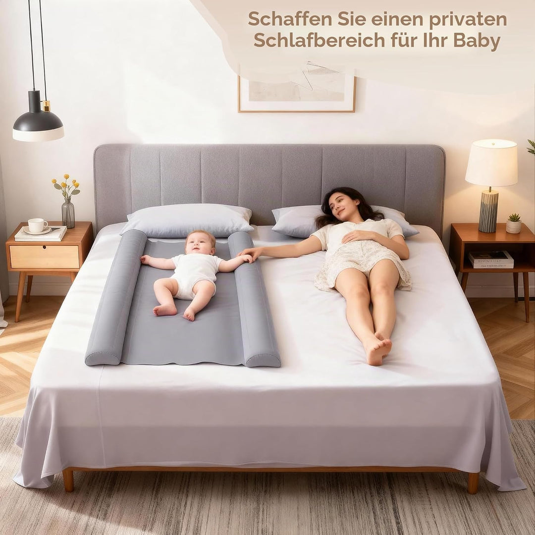 Vinteky Aufblasbarer Rausfallschutz, 148cm Tragbares Faltbares Bettgitter für Kinder&amp;Baby, Rausfalls