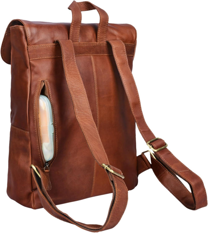 STILORD 'Manila' Vintage Leder Rucksack Damen Herren XL Lederrucksack DIN A4 braune Rucksackhandtasc