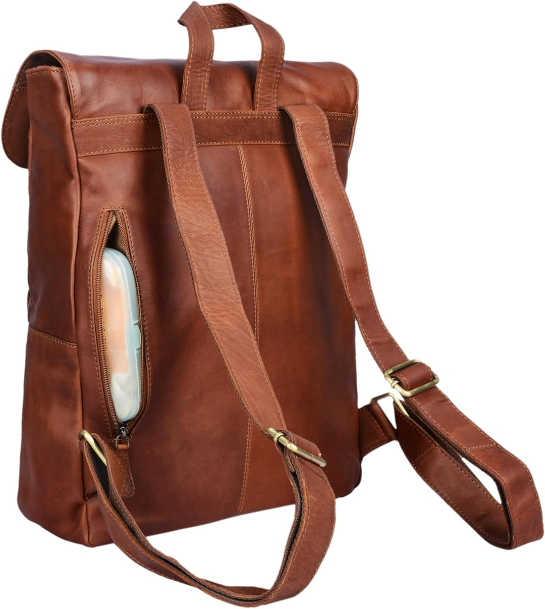 STILORD 'Manila' Vintage Leder Rucksack Damen Herren XL Lederrucksack DIN A4 braune Rucksackhandtasc
