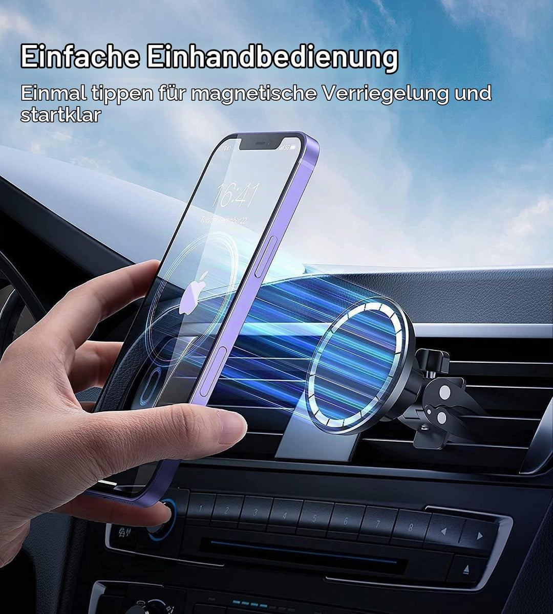 2-Pack Magnet Handyhalterung fürs Auto, 16 Starke Magnete Handyhalterung für die Auto-Lüftung, 360°