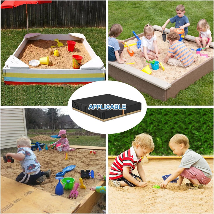 VANSHEIM Abdeckung Sandkasten 200x200x20cm Wetterfeste Sandkastenabdeckung Plane Schutzhülle für San