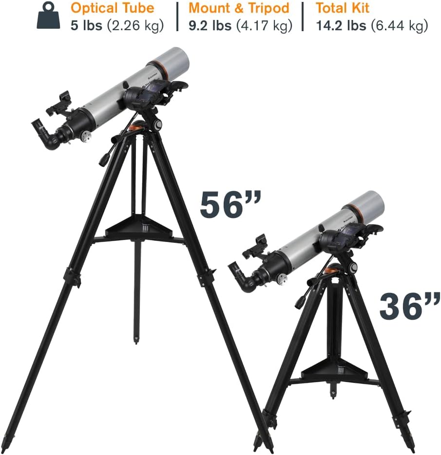 Celestron 22460 StarSense Explorer DX 102AZ Smartphone App-fähiges Refraktor-Teleskop, kompatibel mi