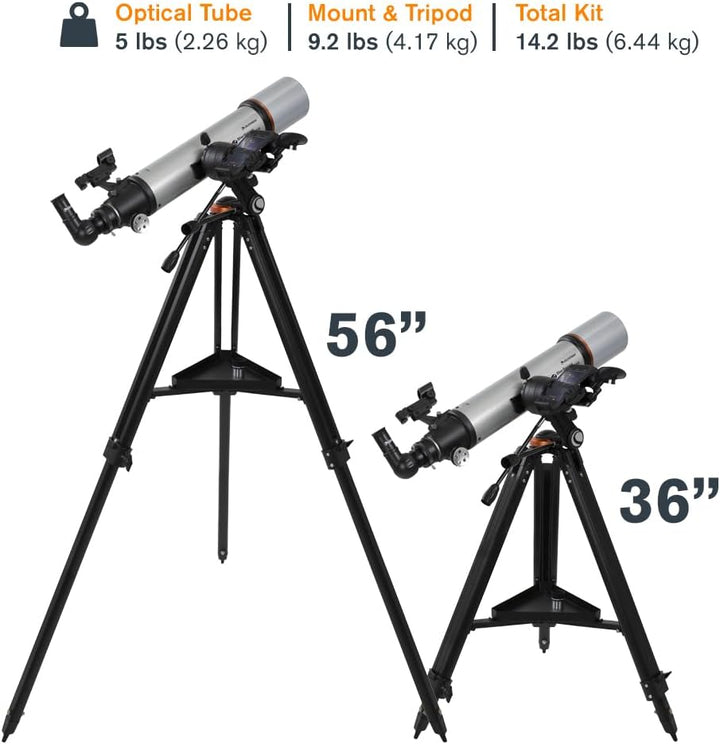 Celestron 22460 StarSense Explorer DX 102AZ Smartphone App-fähiges Refraktor-Teleskop, kompatibel mi