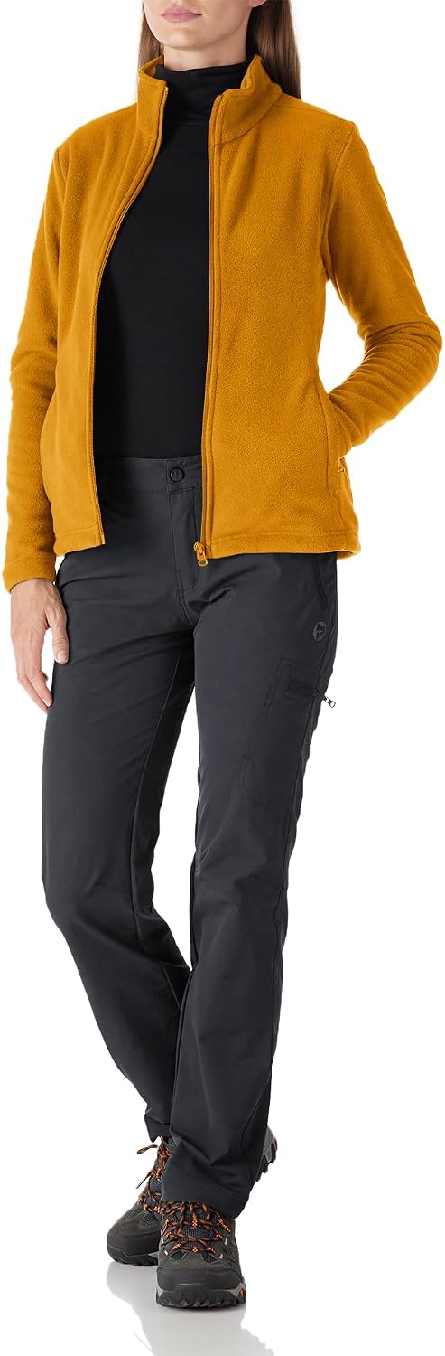 Outdoor Ventures Damen Fleecejacke mit Durchgehendem Reissverschluss Stehkragen Frauen Leichte Fleec