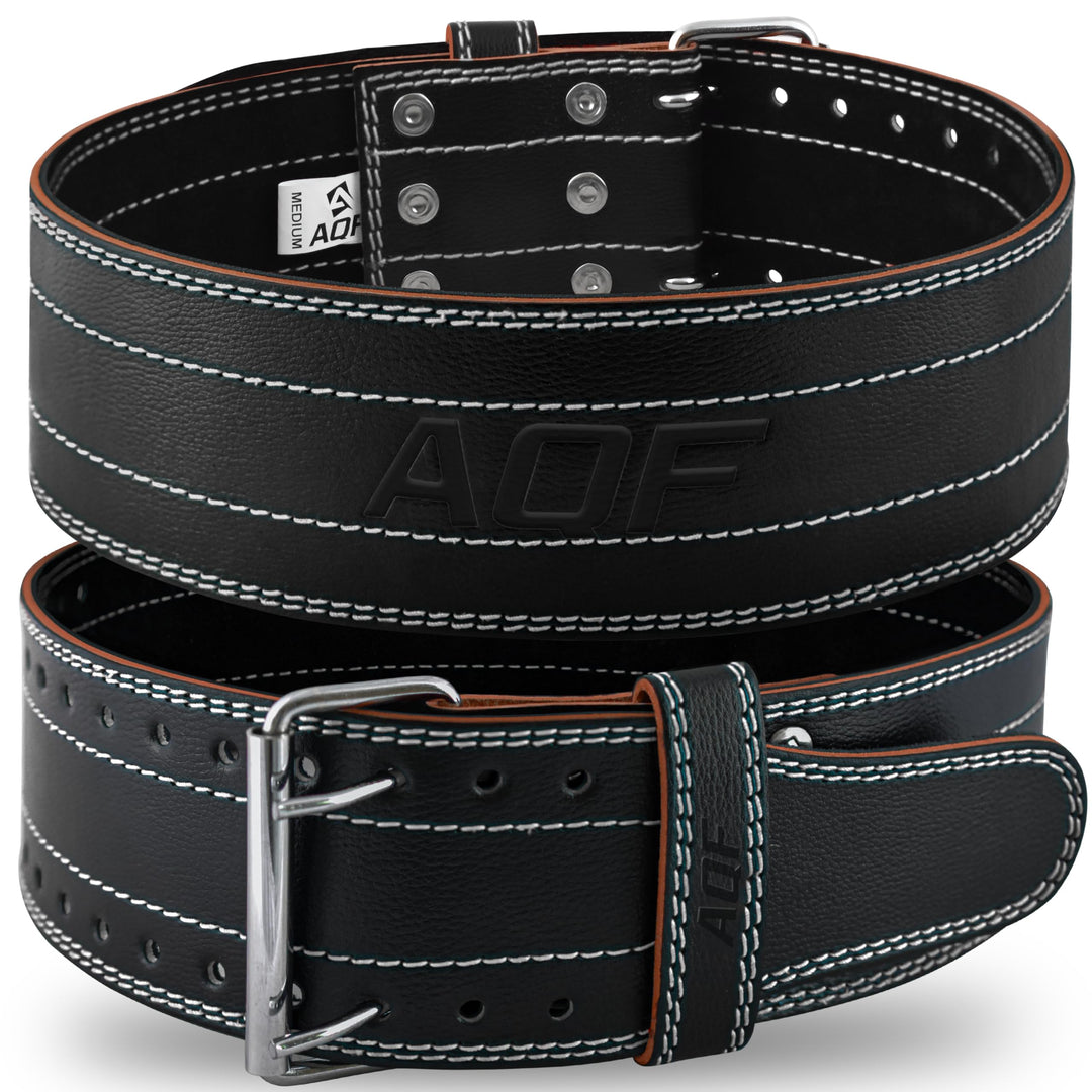 AQF Gewichthebergürtel Herren - 6mm 100% Echtem Leder Trainingsgürtel - Rückenstützgürtel Gym Liftin