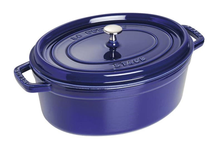 STAUB Gusseisen Bräter/Cocotte, Oval 33 cm, 6,7 L, Aromaregen Funktion, Für alle Herdarten geeignet,
