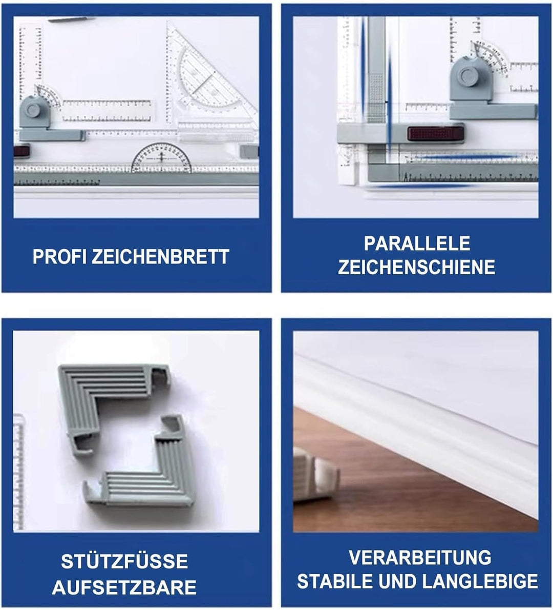 MorNon Zeichenplatte A3 Zeichenbrett Professioneller Zeichentisch mit Schiebelineal Zeichendreieck u