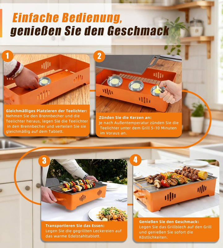 BBQ Warmhalteplatte - Warmhaltebehälter für Essen & Grillgut – Aluminium Grill-Heizplatte Antihaft,