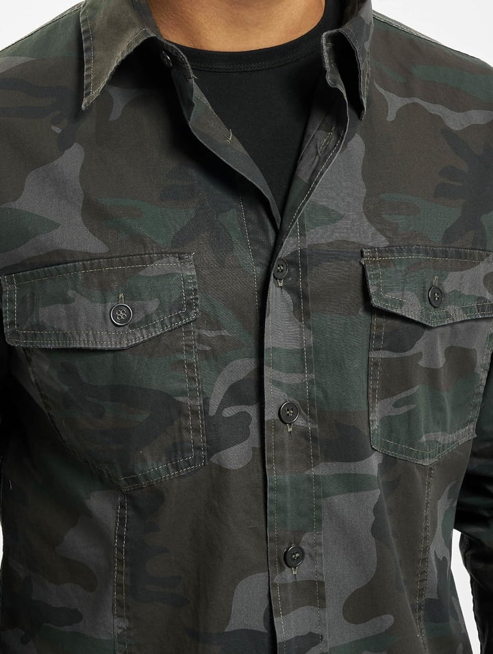 Brandit Men Slim Shirt Herren Hemd 4005 XXL Woodland, XXL Woodland