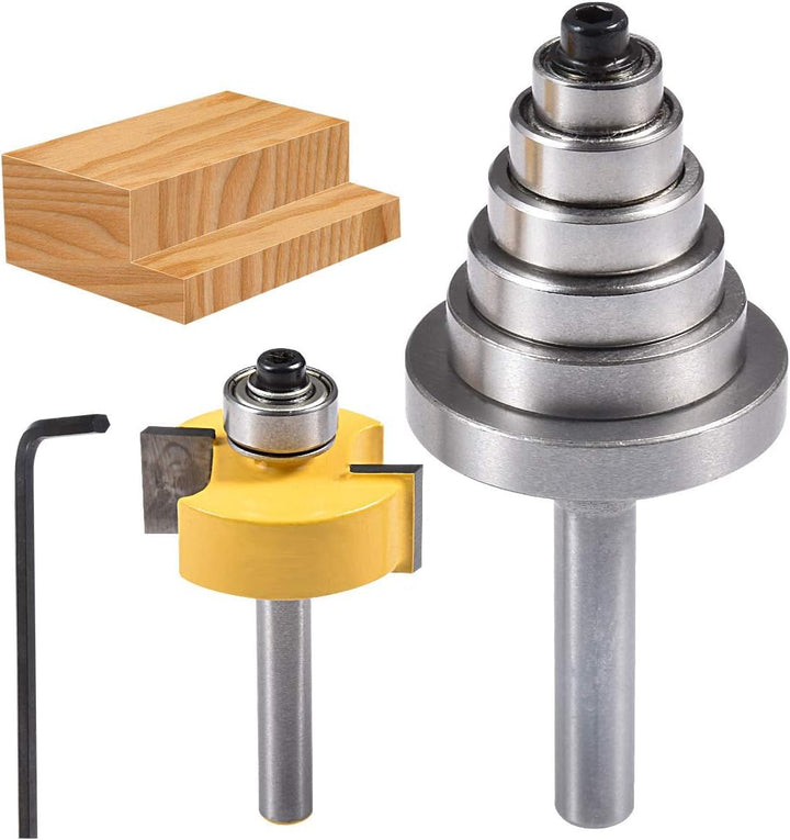 Rabbet Router Bit, Holzfräser mit 6 verstellbaren Lagern, Fräser für die Holzbearbeitung, Holz Fräsb