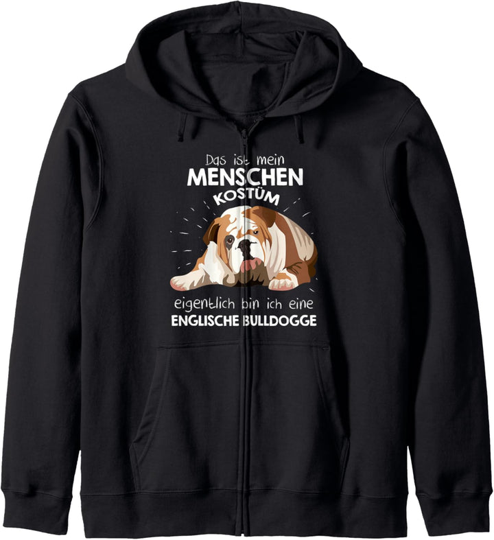 Mein Menschen Kostüm Bin ich eine Englische Bulldogge Kapuzenjacke