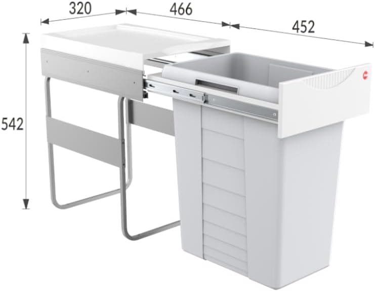 Hailo Abfallsammler 3668401 | Easy-Cargo Solo Müllbehälter | grosser Abfalleimer mit 40 Liter Volume