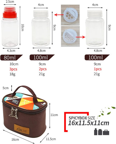 MKNZOME Outdoor Seasoning Gewürzbehälter Portable kleiner Salzstreuer BBQ Gewürzflasche Set Transpar