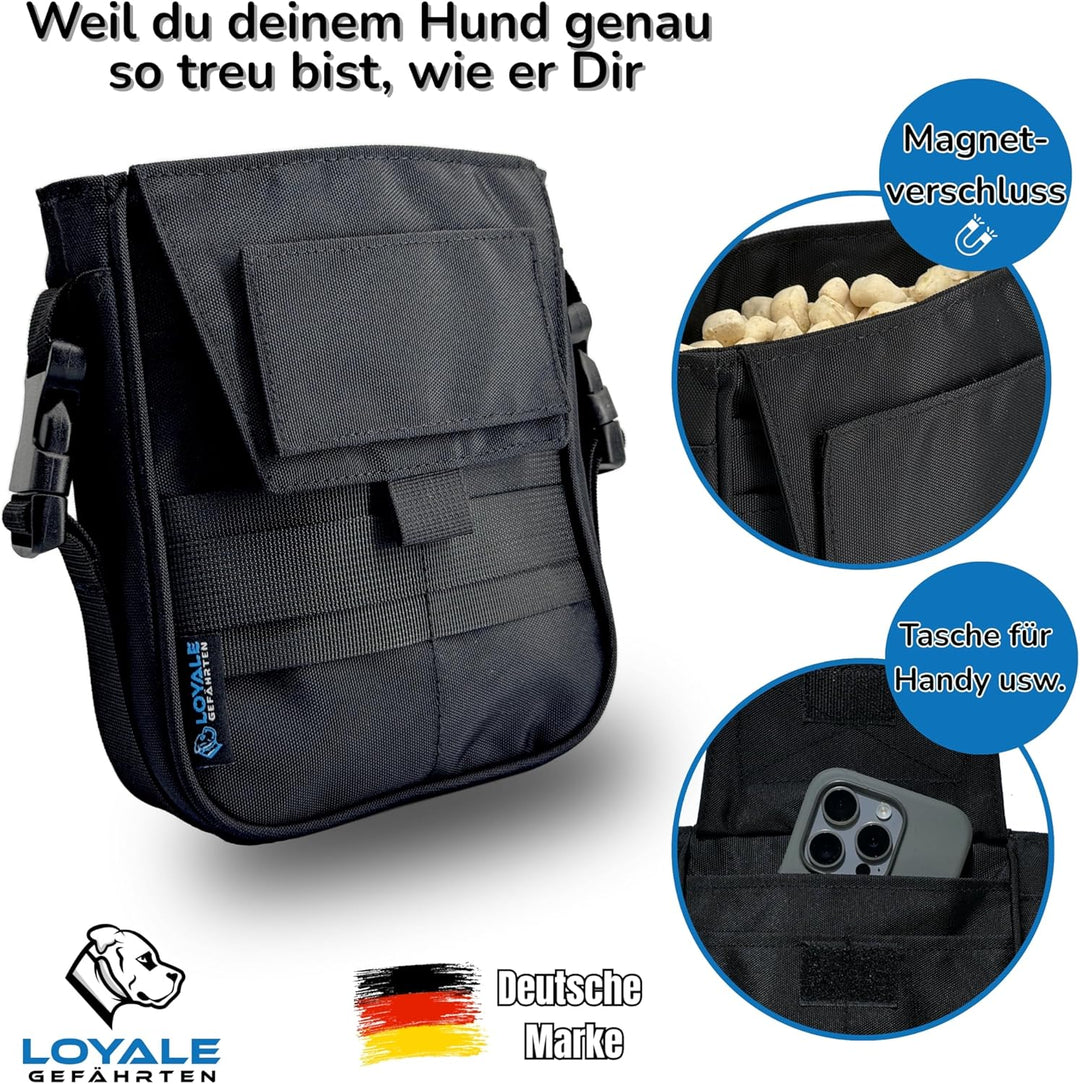 Loyale Gefährten Leckerlitasche – Futterbeutel für Hunde-Leckerli - Robuste Gassitasche mit Magnetve