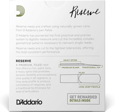 D'Addario Reserve Blätter für Altsaxophon Stärke 3.0 (10 Stück) Stärke 3,0 10-Pack, Stärke 3,0 10-Pa