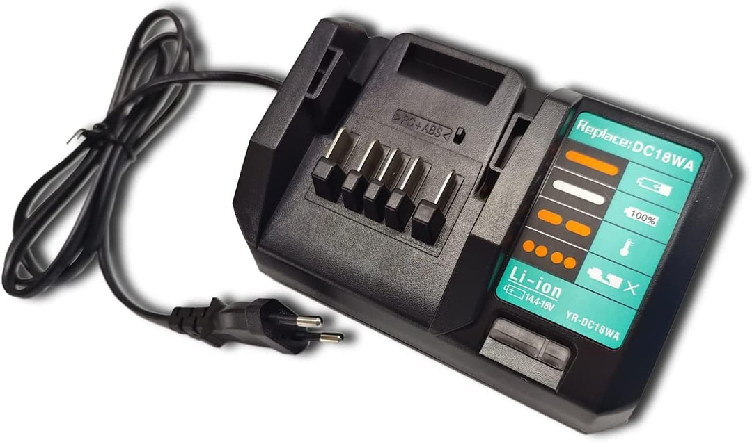 Aelcouth®Kompatibel Für Makita DC18WA Ladegerät 14,4V-18V G-Series Elektrowerkzeug 100V-240V 2.0A fü