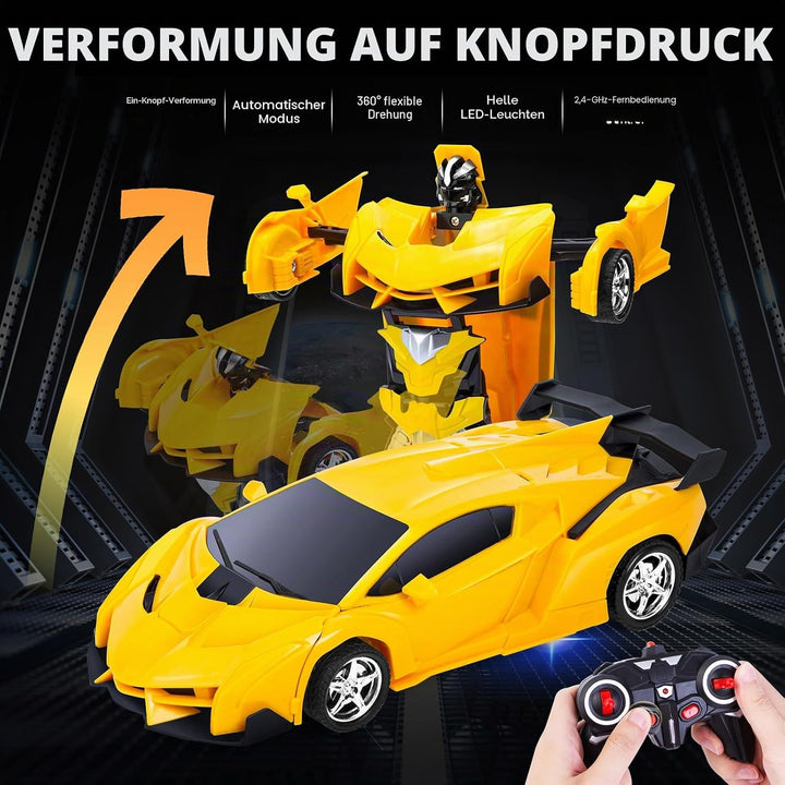 Thedttoy Transformator Ferngesteuertes Auto Spielzeug mit 2.4GHz Fernbedienung, 1:18 Ferngesteuerte