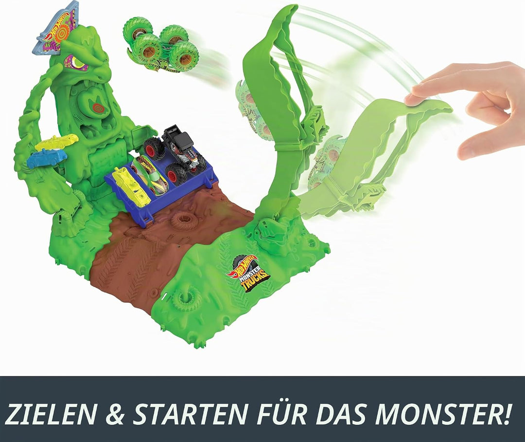 Hot Wheels Monster Trucks Arena Smashers Glow-in-The-Dark Gunkster Spielset mit 1 Glow-in-the-Dark-G