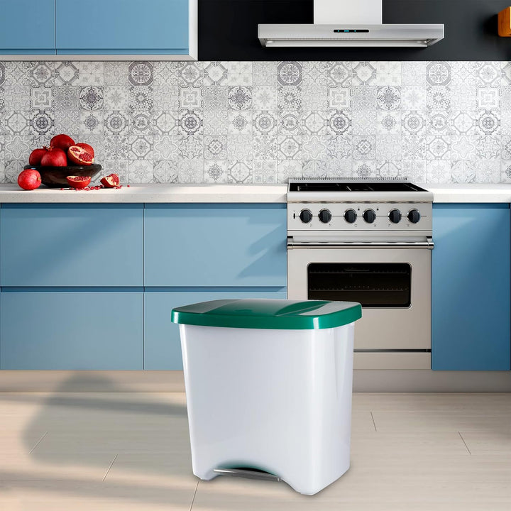 Denox Ecosystem Abfalleimer, 50 l Zentimeter Verde y gris claro Grün, Grün