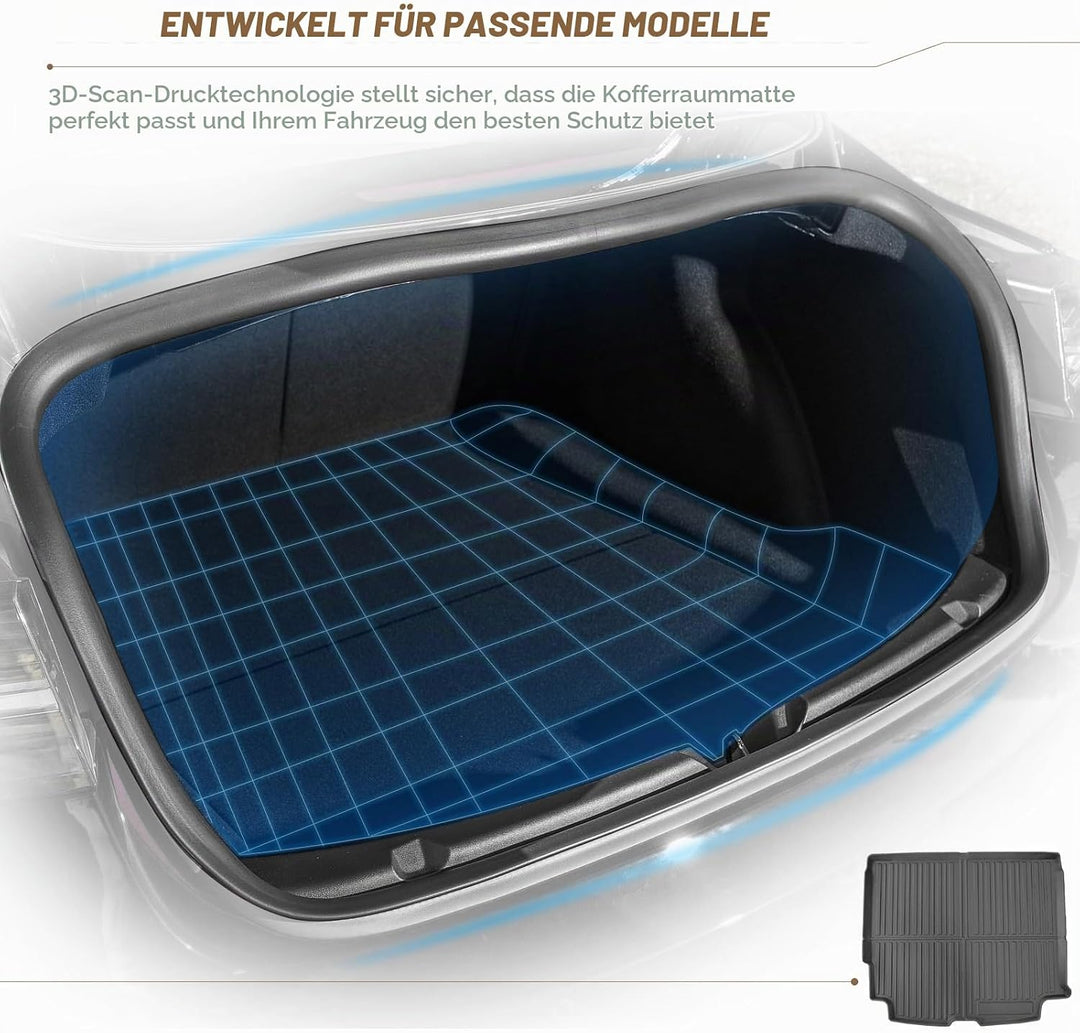 YEE PIN Kofferraummatte für Volvo XC60 XV60 2018-2022 2023 2024 | Seitenschutz TPO Material Laderaum