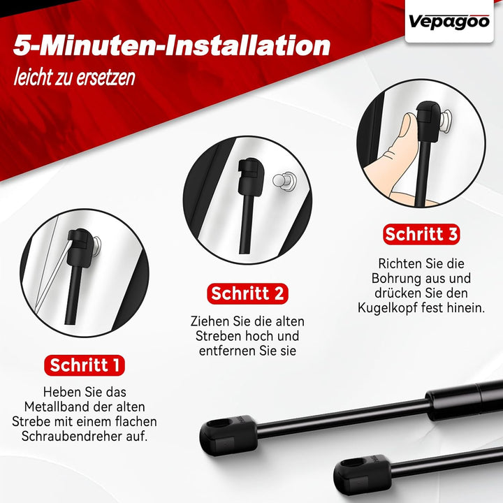 Vepagoo Heckklappendämpfer Gasdruckfedern für Polo 9N 2001-2009 kofferraum dämpfer OEM-Teilenummer: