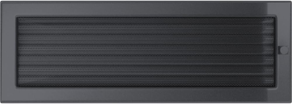 KRATKI Lüftungsgitter Kamingitter 17cm x 49cm graphit mit Jalousien 17 x 49 cm Graphit, 17 x 49 cm G
