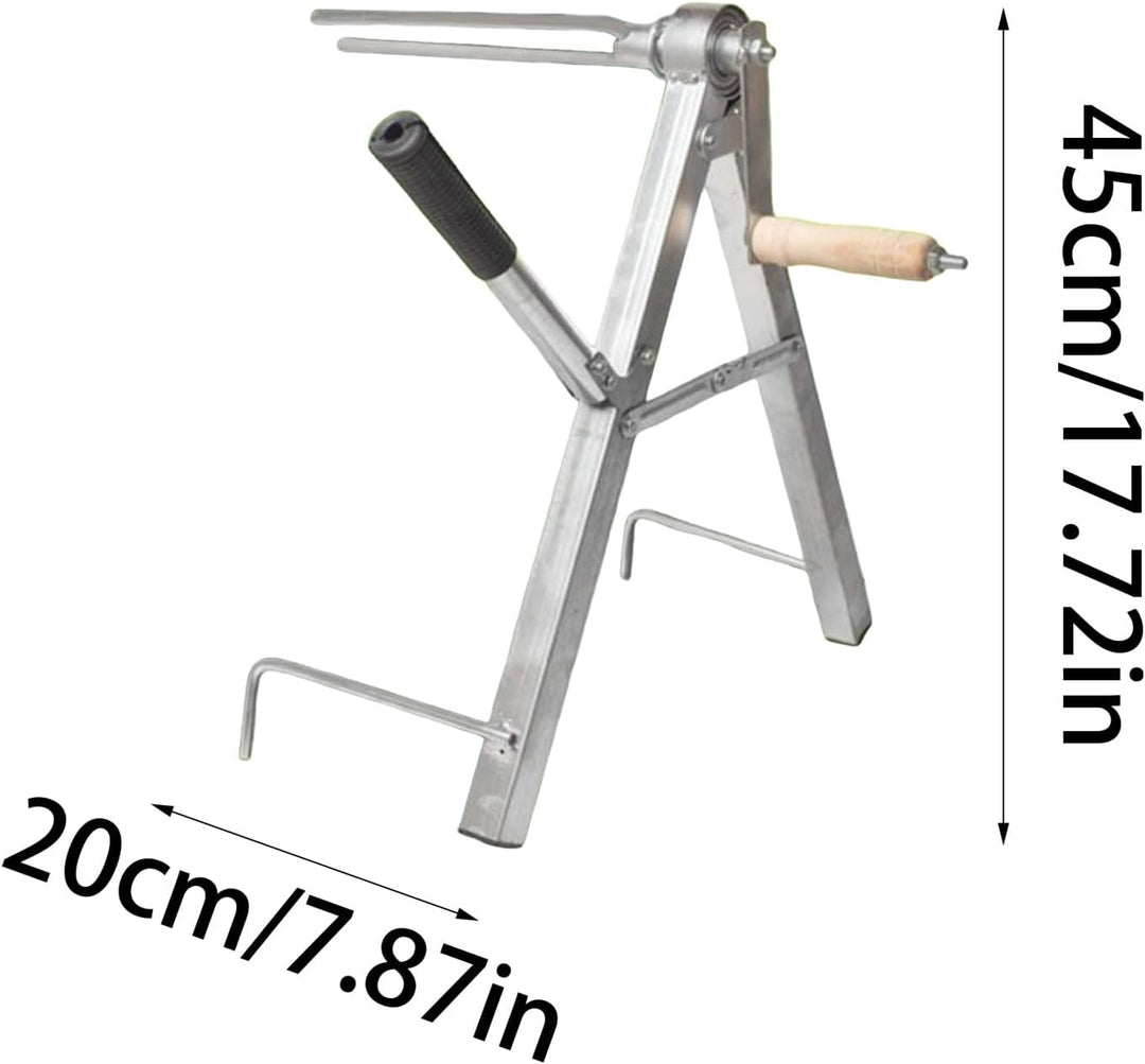Metall Schlauchaufroller Faltbar Mit Handkurbel, 45 X 20 Cm, Silber