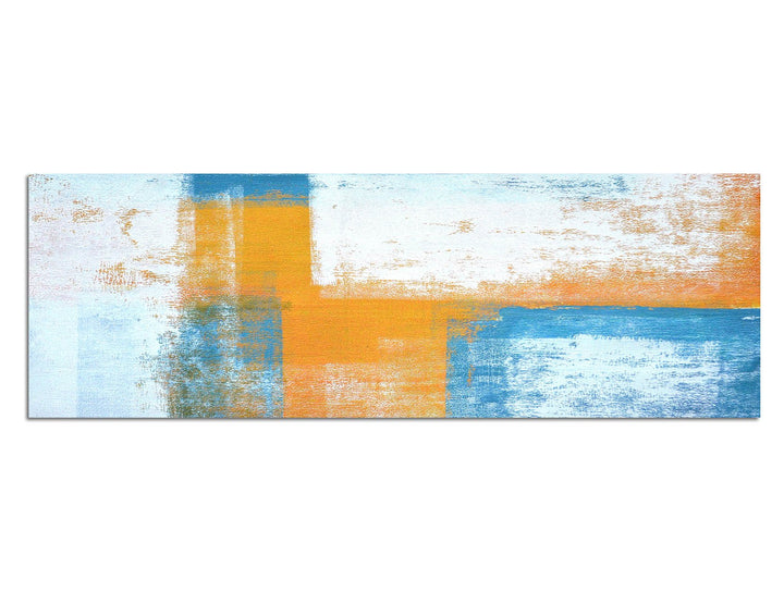 Paul Sinus Art Panoramabild auf Leinwand und Keilrahmen 150x50cm Malerei Kunst abstrakt blau orange