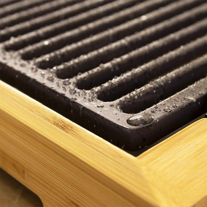Cecotec Plancha de asar eléctrica Tasty&Grill 2000 Bamboo LineStone. Potencia 2000 W, Estructura Bam