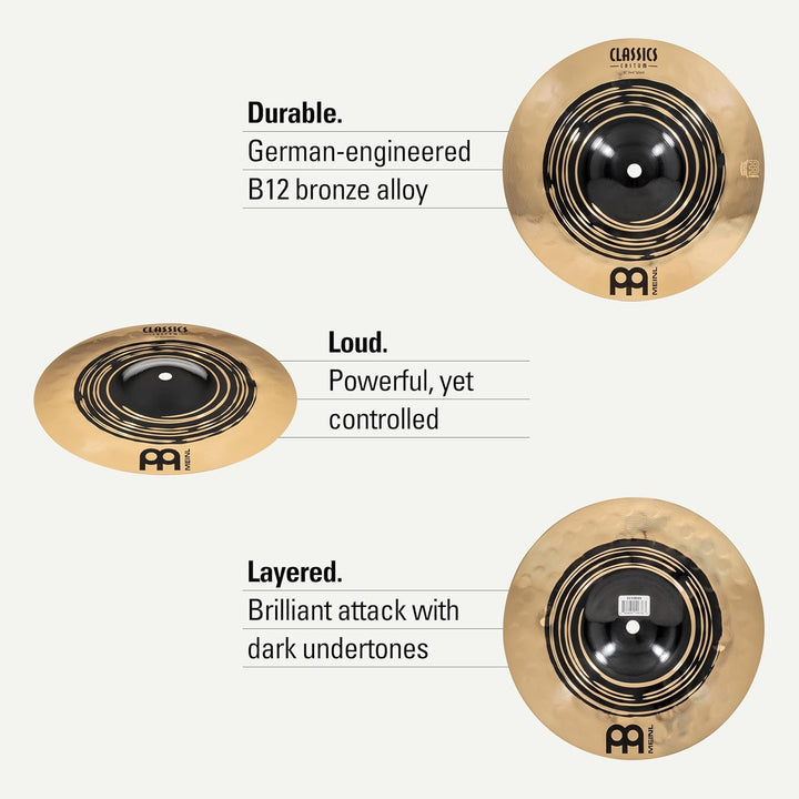 Meinl Classics Custom Dual 10 Zoll Splash (Video) Schlagzeug Becken (25,40cm) B12 Bronze, Dunkles un