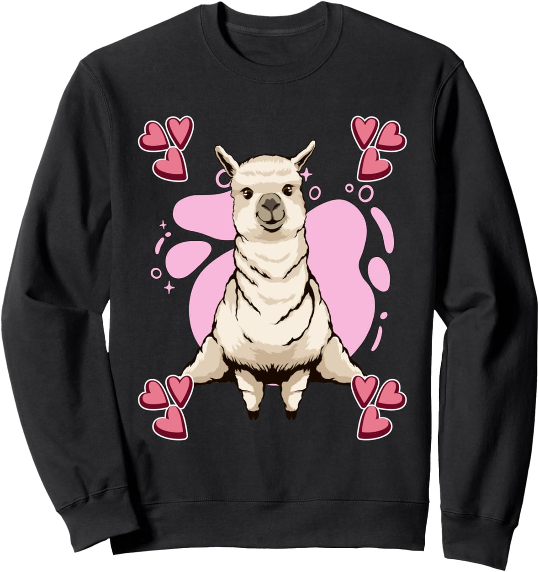 Heart Design Alpaca Alpaka Sweatshirt