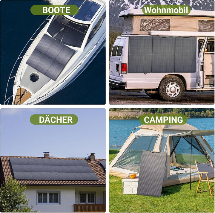 ALLPOWERS 100W Flexibles Solar Panel Monokristallines Solarpanel IP68 Hocheffizient Solarmodul Solar