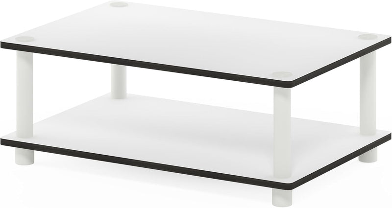 Furinno Just 2-Tier No Tools Fernsehstand, TV-Ständer, Couchtisch, Weiss, 59.9 (Breite) x 22.4 (Höhe