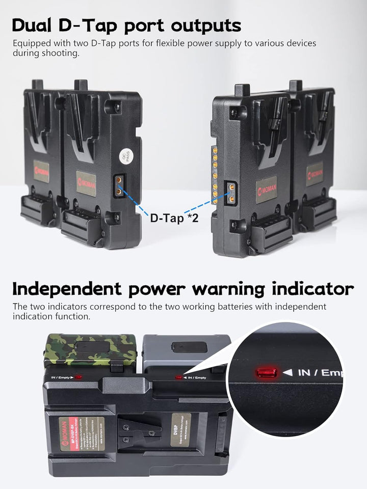 Moman DVBP Dual V-Mount Akkuplatte 2 in 1 Unterbrechungsfreie Plate V Lock Batterie Adapterplatte mi