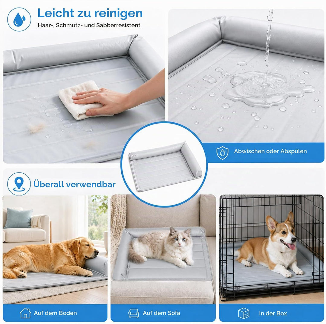 Sunshine smile Kühlmatte Hunde Ergonomisch mit Rand (7cm),Kühlmatte für Hunde,Katzen,53x70 cm Hundeb