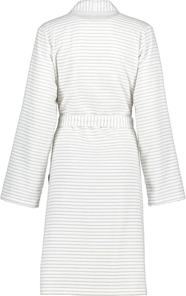 CAWÖ Home Bademäntel Damen Kimono Struktur 1214 weiss-silber - 76 L