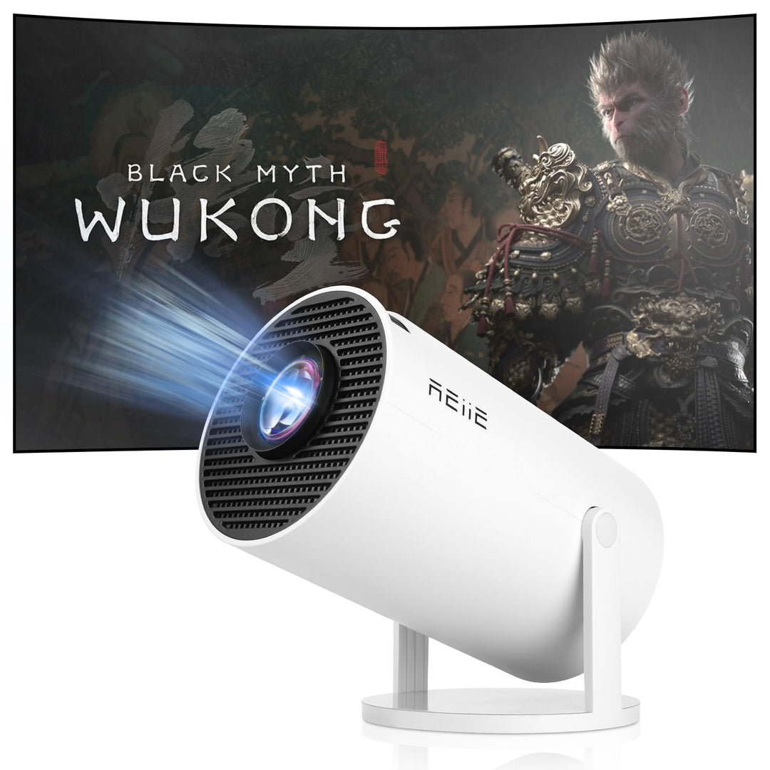 HY300PRO Mini Beamer 4K, Auto Horizontale Korrektur, 180° Drehbar, WiFi 6 + BT 5.0, Android 11.0, Ou